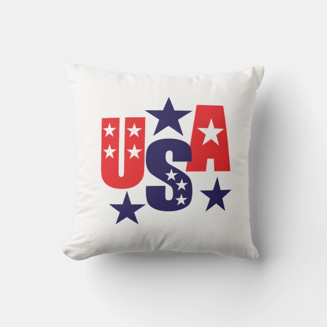 Patriotic Throw Pillow  (Front)