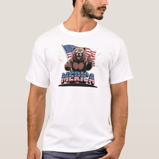 Patriotic Thumbs Up Bear T-Shirt – Fun Americana