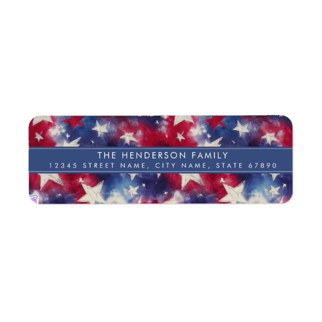 Patriotic Tie-dye Background Return Address Labels (Front)