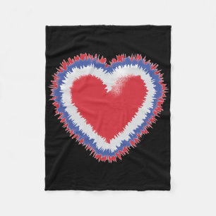 Patriotic Tie Dye Heart In American Flag Colors 4t Fleece Blanket