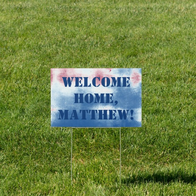 Patriotic Tie Dye Red White and Blue Personalized Sign (Insitu)