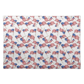 Patriotic Tiled Flag Pattern Party  Cloth Placemat by DoodlesHolidayGifts at Zazzle