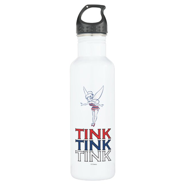 Patriotic Tinker Bell 2 Stainless Steel Water Bottle (Front)