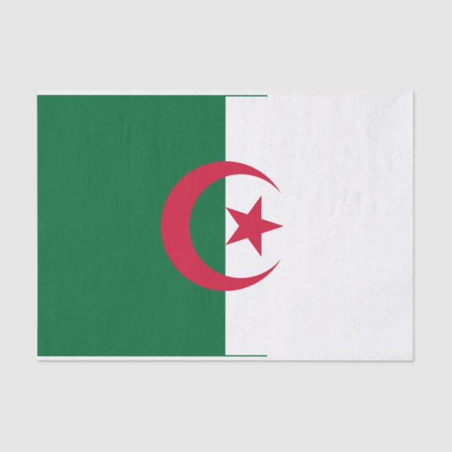 Patriotic tissue paper with flag of Algeria (Front)
