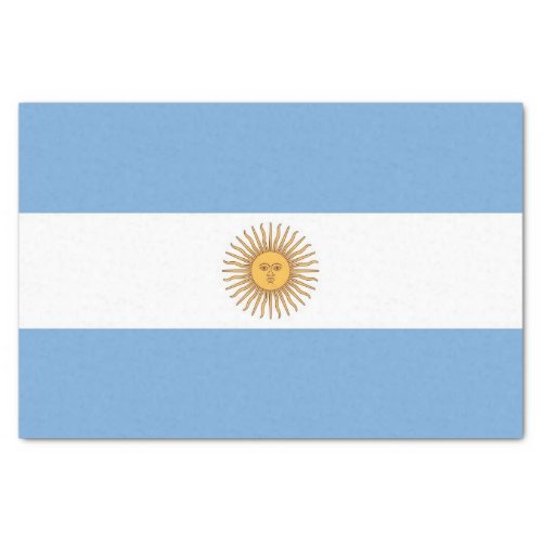 Patriotic tissue paper with flag of Argentina