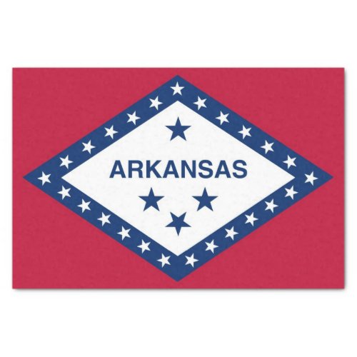 Patriotic tissue paper with flag of Arkansas