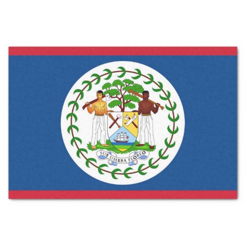 Patriotic tissue paper with flag of Belize