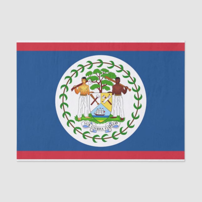 Patriotic tissue paper with flag of Belize (Front)