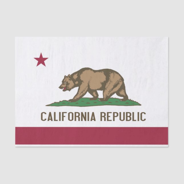 Patriotic tissue paper with flag of California (Front)