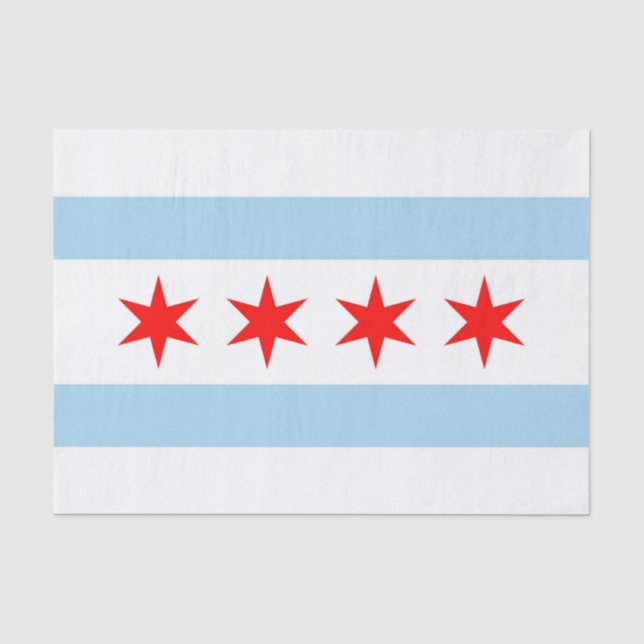 Patriotic tissue paper with flag of Chicago City (Front)