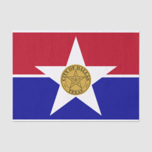 Patriotic tissue paper with flag of Dallas