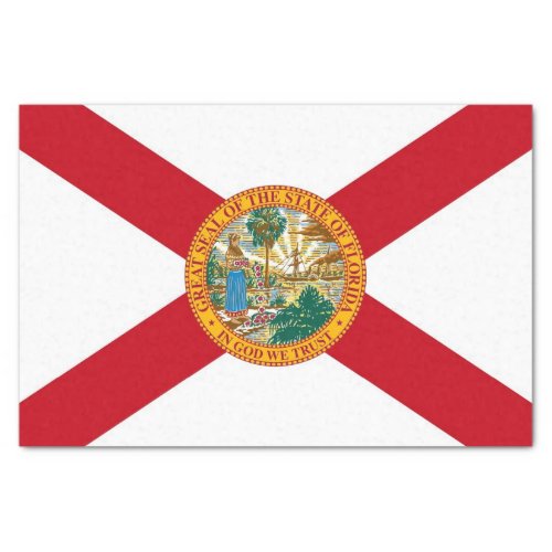 Patriotic tissue paper with flag of Florida