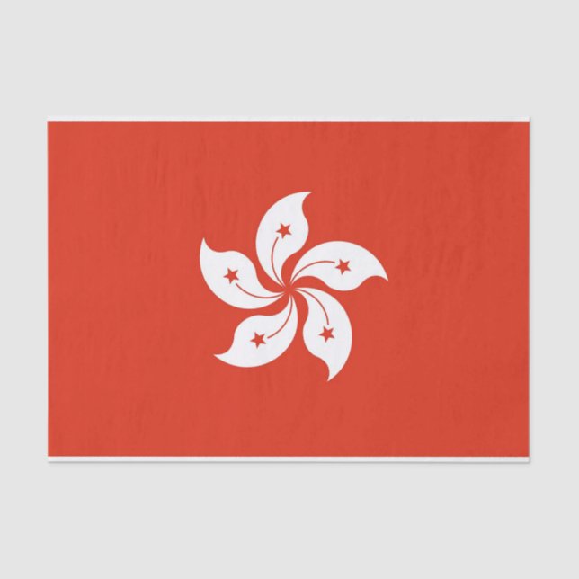 Patriotic tissue paper with flag of Hong Kong (Front)