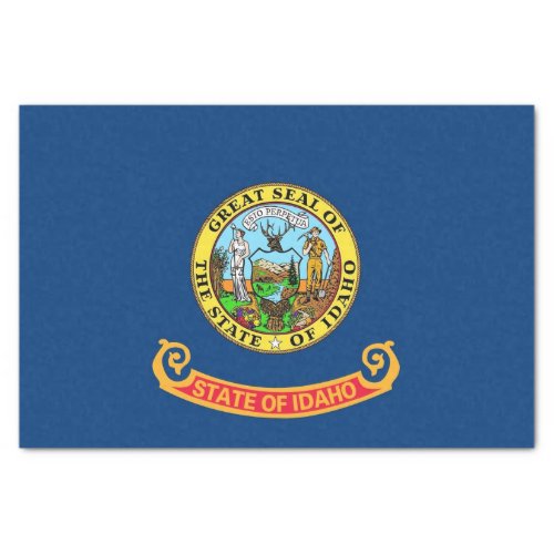 Patriotic tissue paper with flag of Idaho