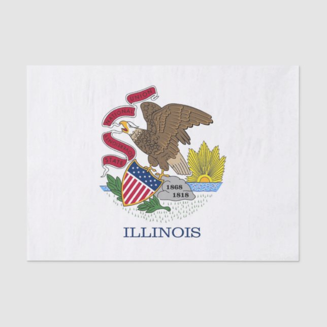 Patriotic tissue paper with flag of Illinois (Front)
