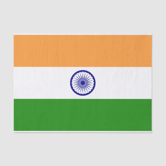 Patriotic tissue paper with flag of India (Front)