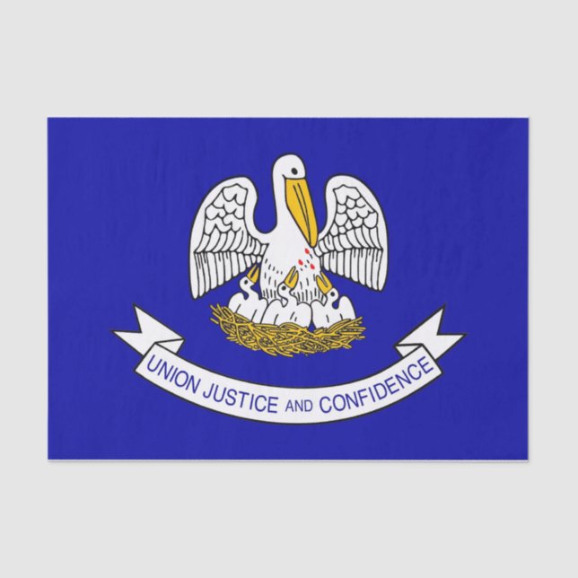 Patriotic tissue paper with flag of Louisiana (Front)