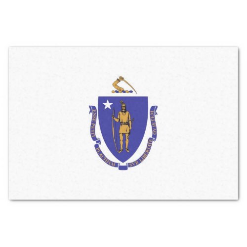 Patriotic tissue paper with flag of Massachusetts