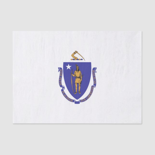Patriotic tissue paper with flag of Massachusetts (Front)