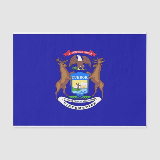 Patriotic tissue paper with flag of Michigan (Front)