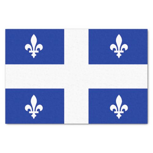 Patriotic tissue paper with flag of Quebec Canada