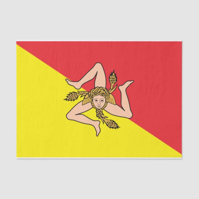 Patriotic tissue paper with flag of Sicily, Italy (Front)
