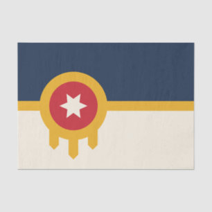 Patriotic tissue paper with flag of Tulsa, USA