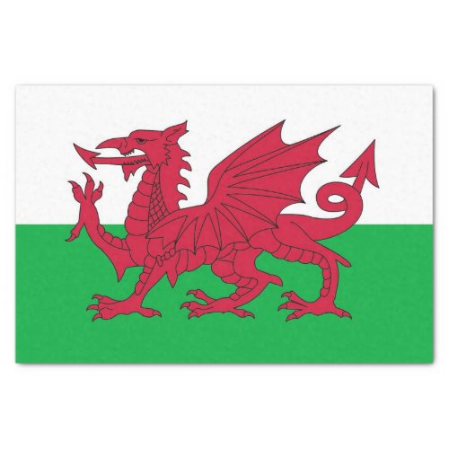 Patriotic tissue paper with flag of Wales