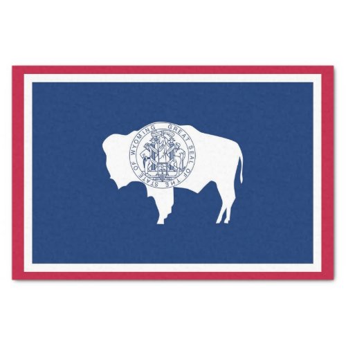 Patriotic tissue paper with flag of Wyoming USA