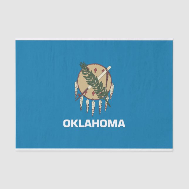 Patriotic tissue paper with flag Oklahoma, USA (Front)