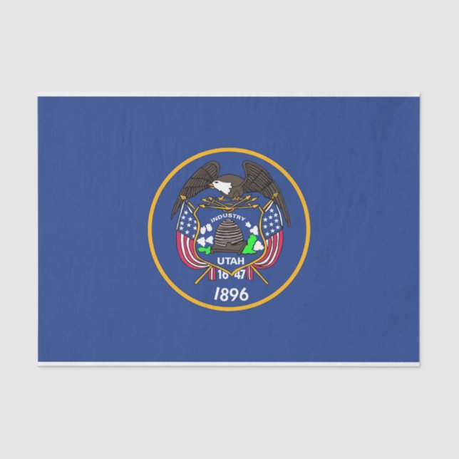 Patriotic tissue paper with flag Utah, USA (Front)