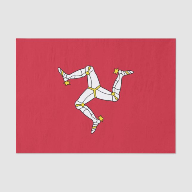Patriotic tissue paper with Isle of Man flag, UK (Front)