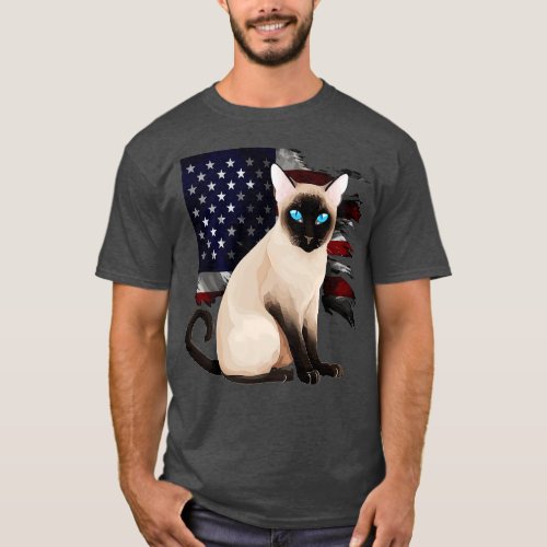 Patriotic Tonkinese Cat T_Shirt