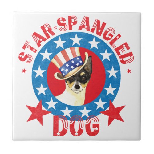 Patriotic Toy Fox Terrier Tile