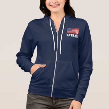 Patriotic Track Jacket With American Flag | Usa Hoodie by iprint at Zazzle