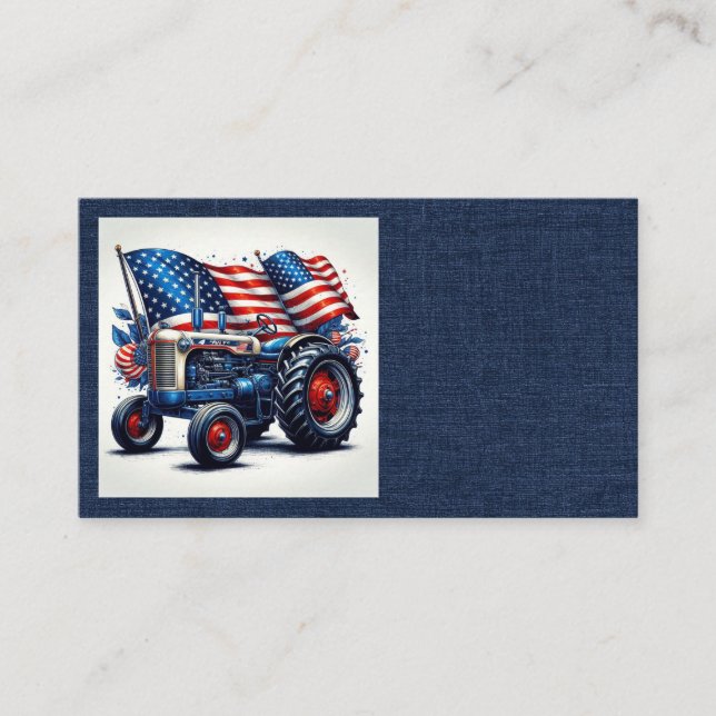 Patriotic Tractor Business Cards (Front)