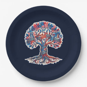 Patriotic Tree for America's 250th anniversary Paper Plates