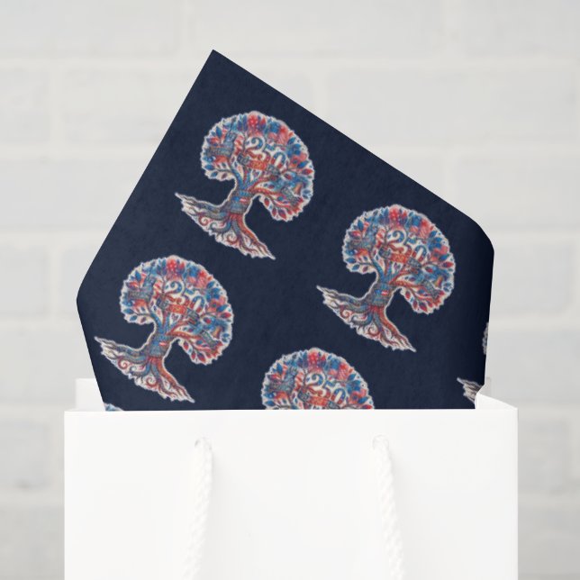 Patriotic Tree for America's 250th anniversary Tissue Paper (Gift Bag)