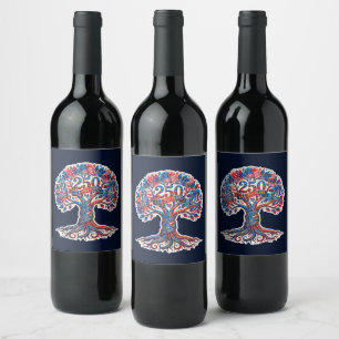 Patriotic Tree for America's 250th anniversary Wine Label