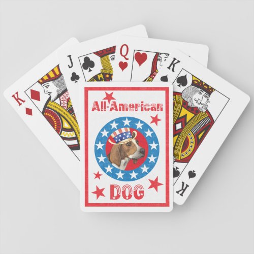 Patriotic Treeing Walker Poker Cards