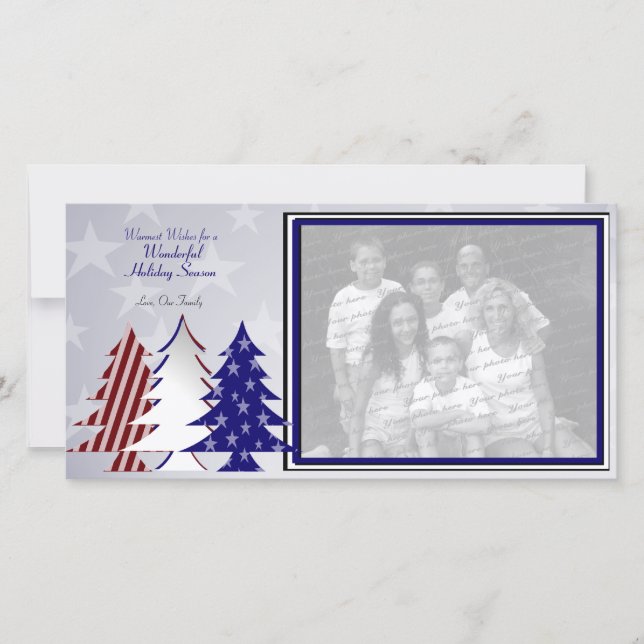 Patriotic Trees Holiday Card (Front)