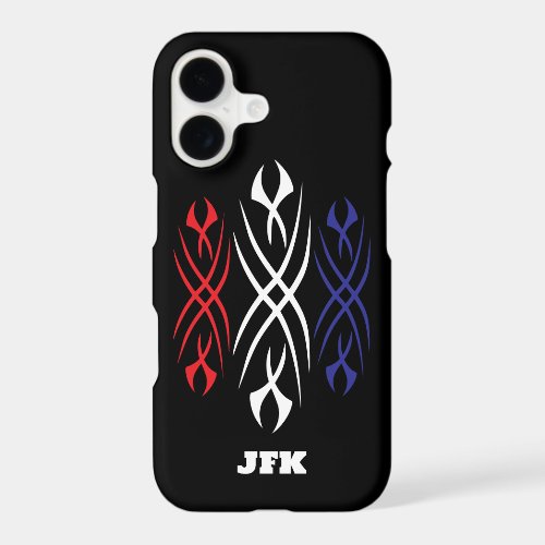 Patriotic tribal tattoo design on personalized iPhone 17 case