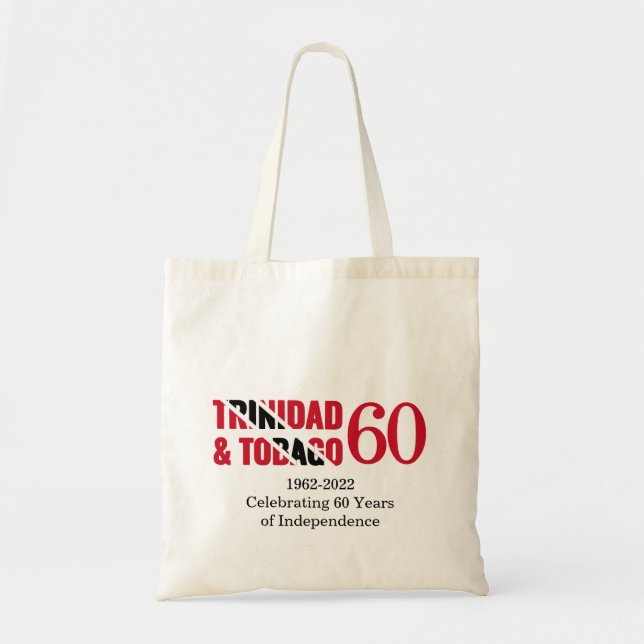 Patriotic TRINIDAD 60th Anniversary Independence Tote Bag (Front)