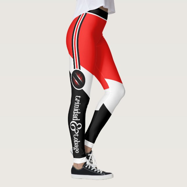 Patriotic Trinidad and Tobago Colors with Name Leggings (Right)