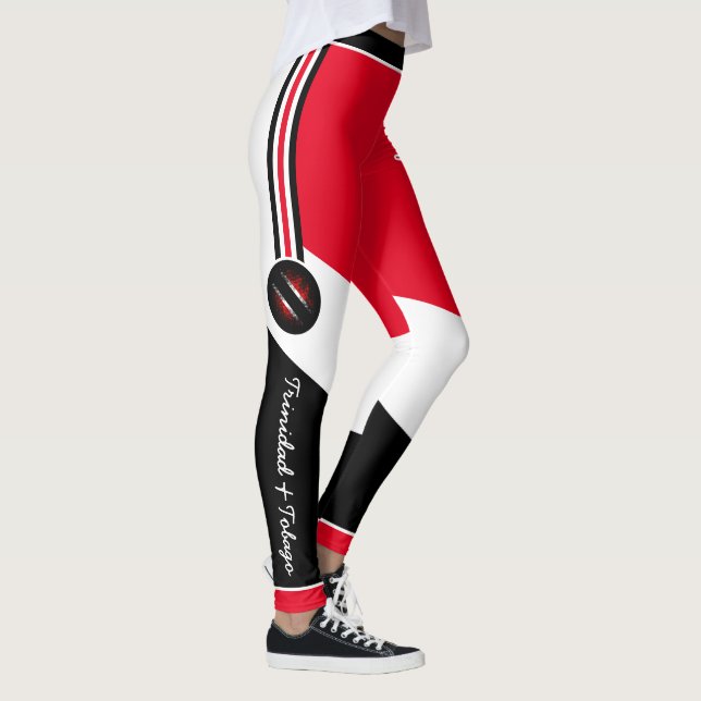 Patriotic Trinidad and Tobago Colors with Name Leggings (Right)