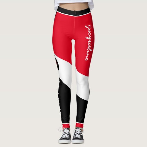 Patriotic Trinidad and Tobago Colors with Name Leggings