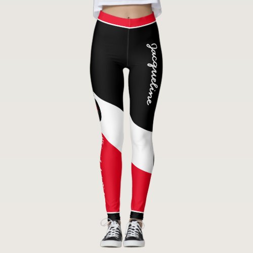 Patriotic Trinidad and Tobago Colors with Name Leggings