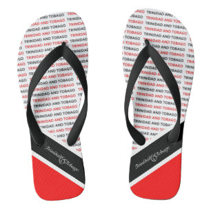 Patriotic Trinidad and Tobago Flag Colors Flip Flops