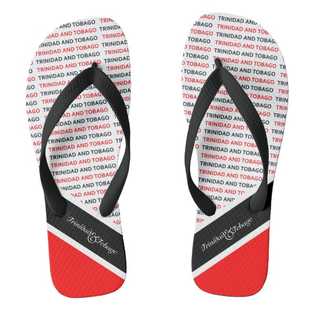 Patriotic Trinidad and Tobago Flag Colors Flip Flops (Footbed)
