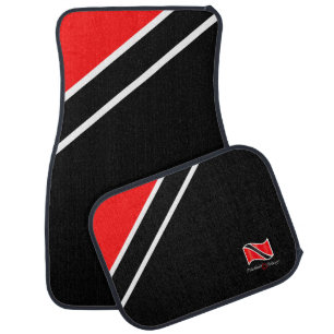 Patriotic Trinidad and Tobago Flag Red White Black Car Floor Mat
